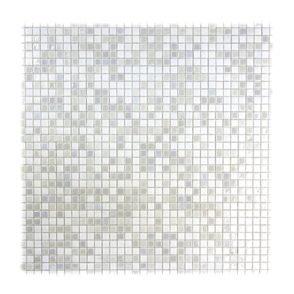Galaxy Straight 0.31 x 0.31 Glass Mosaic Tile in White by Abolos