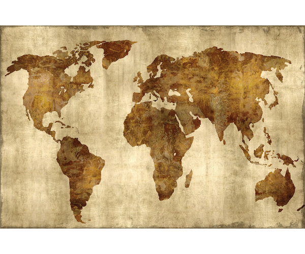 East Urban Home The World Graphic Art Print On Canvas In Bronze East Urban Home The World Graphic Art Print On Canvas In Bronze Gold Wayfair