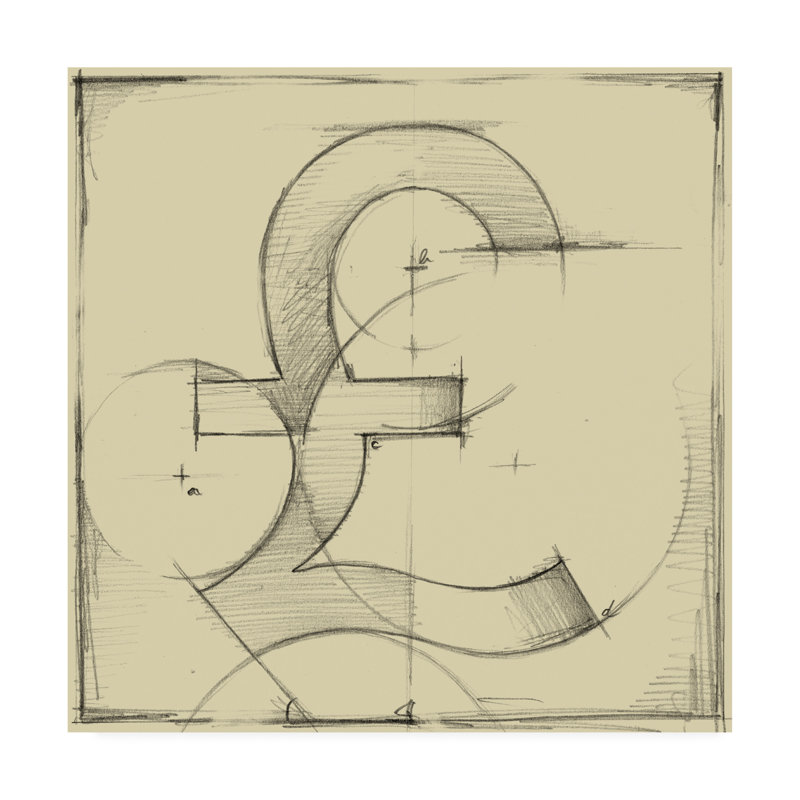 Charlton Home Drafting Symbols Viii Drawing Print On Wrapped Canvas