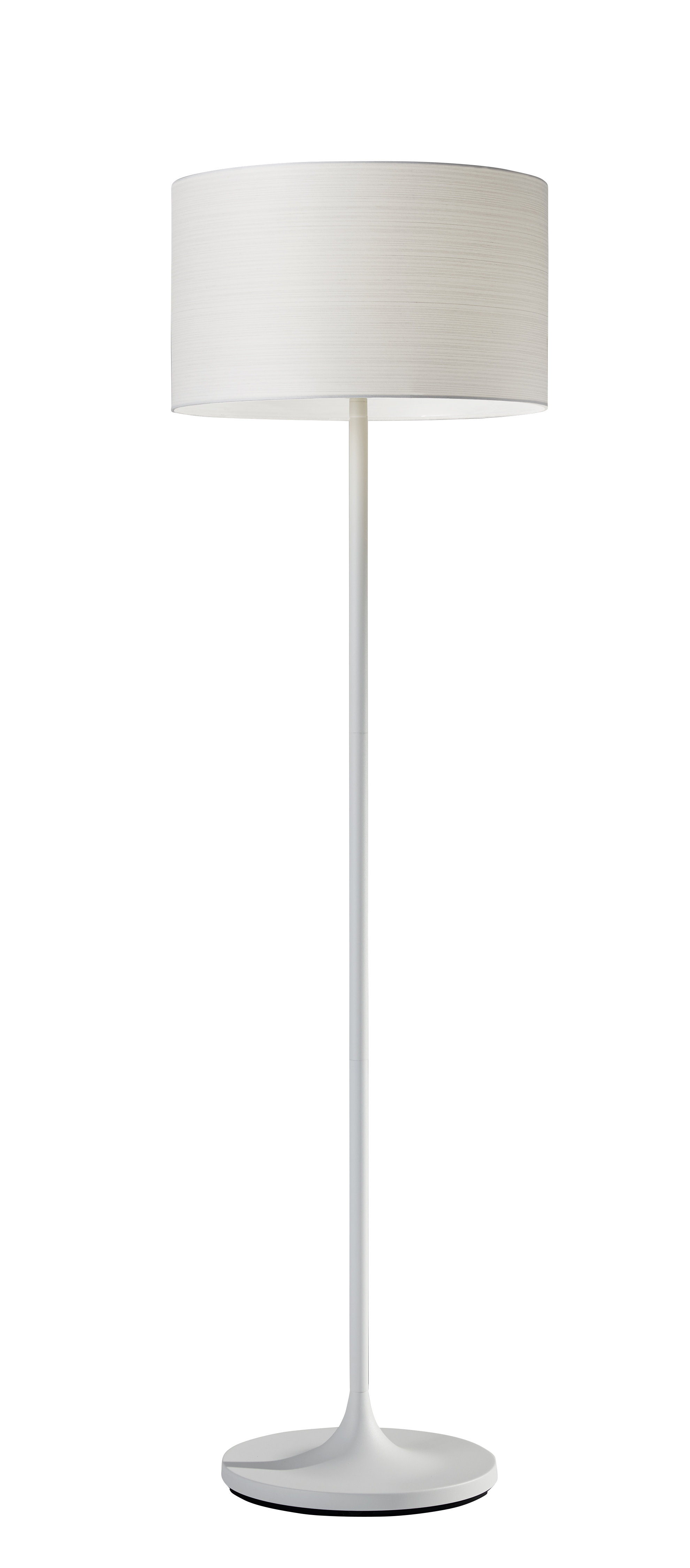 Modern Lamp Set of 3 in Satin Nickel Finish with White Fabric Shades 2 Table Lamps, 1 Floor Lamp Smeike Three Pack Lamp Set H Solid Iron 3-Piece Table and Floor Lamp Set 60 and 25