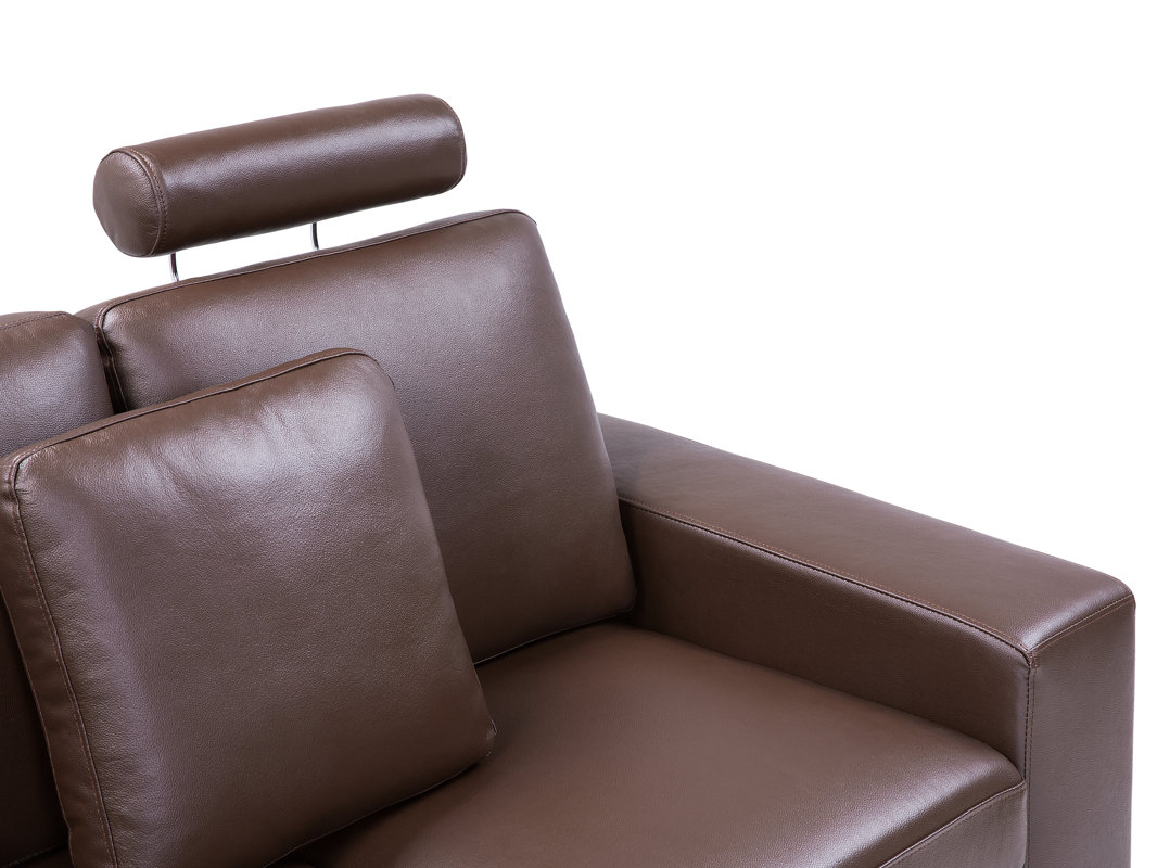 Velago Leather Sectional & Reviews Wayfair