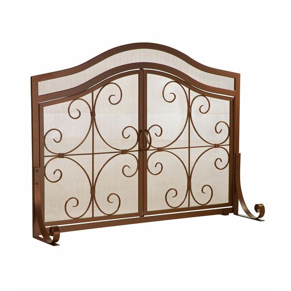 Plow & Hearth Single Panel Iron Fireplace Screen By Plow & Hearth