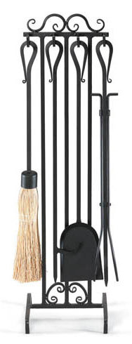 Country Scroll 5 Piece Iron Fireplace Tool Set by Pilgrim Hearth