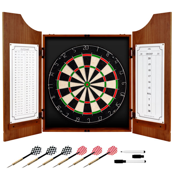 Coca-Cola Wood Dart Cabinet Set by Trademark Global