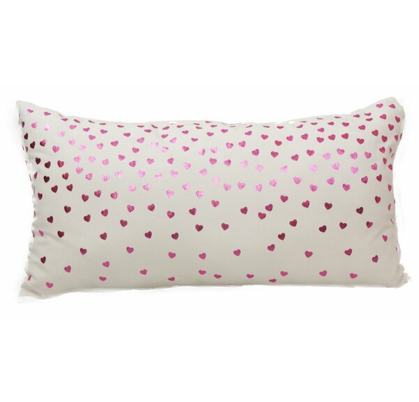 Emma and Violet Foil Hearts Lumbar Pillow by Westex