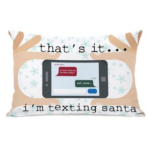 Texting Santa Lumbar Pillow