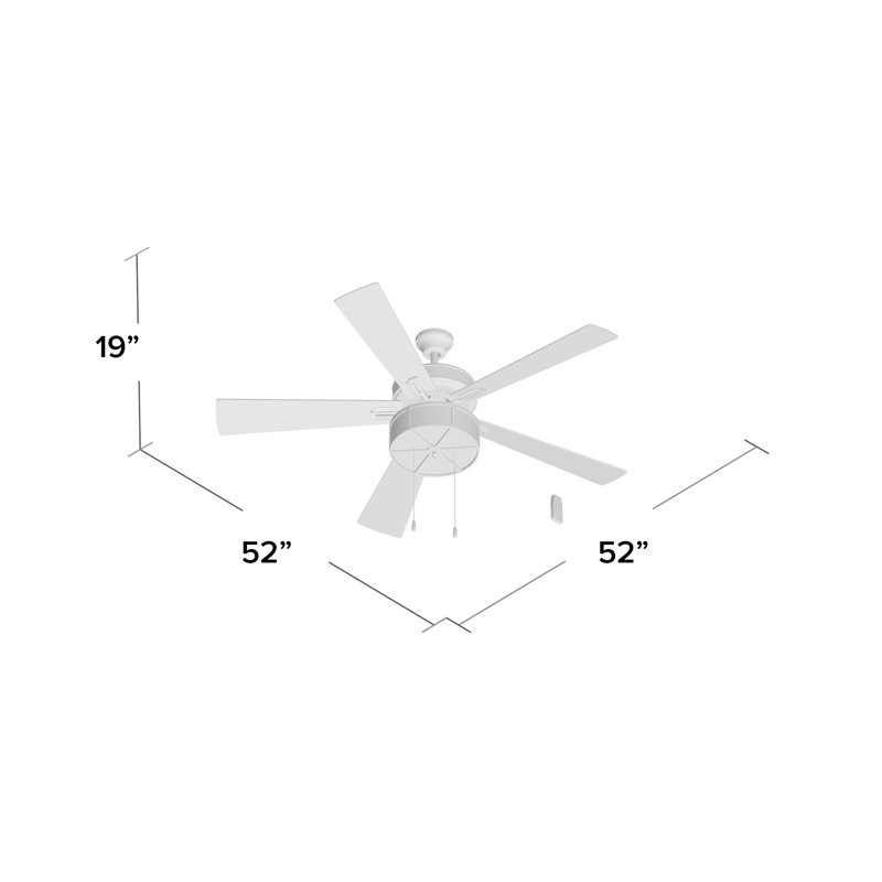 52 Abbigail Woodgrain Caged Farmhouse 5 Blade Ceiling Fan Light
