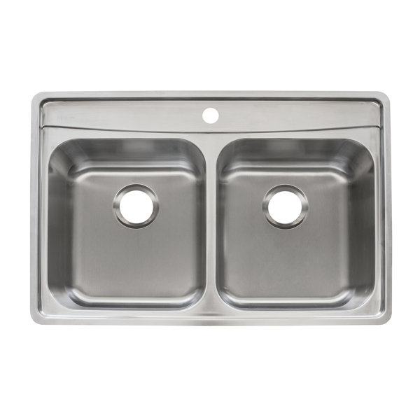 Franke Evolution Stainless Steel 34" L x 23" W Double ...