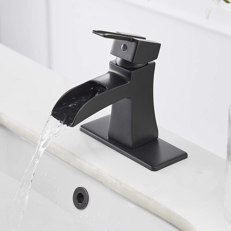 Bathlavish Oil Rubbed Bronze Bathroom Faucet Waterfall Spout Single ...