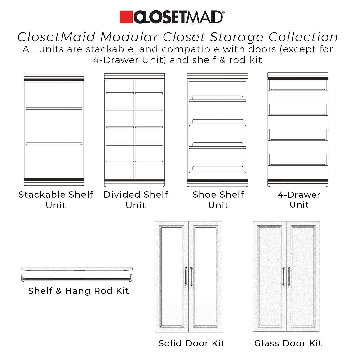 Closetmaid Modular Storage 21 38 W Stackable 4 Drawer Unit