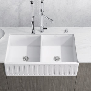 VIGO Matte Stone Double Bowl 36