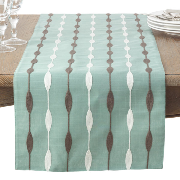 Atropos Modern Embroidery Table Runner by Latitude Run