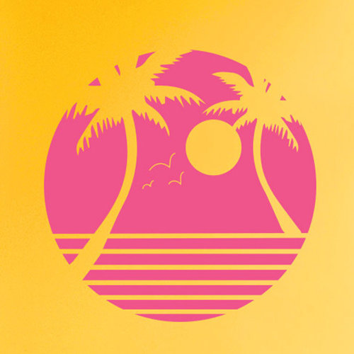 Palm Trees With Sunset Wall Sticker East Urban Home Colour: Pink