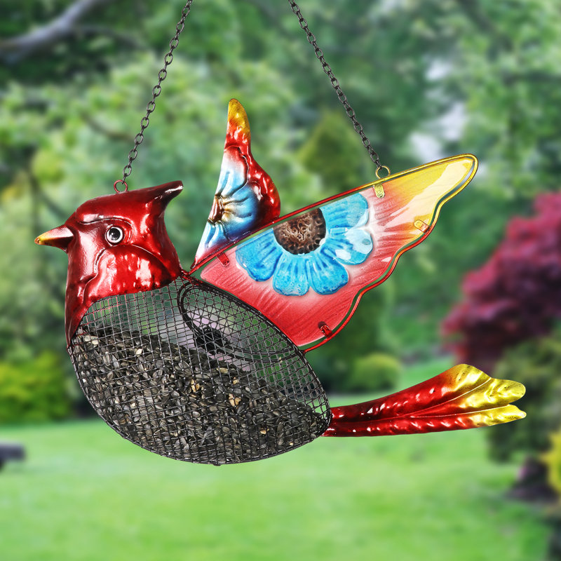 Exhart Woodland Ornamental Cardinal Mesh Decorative Bird Feeder