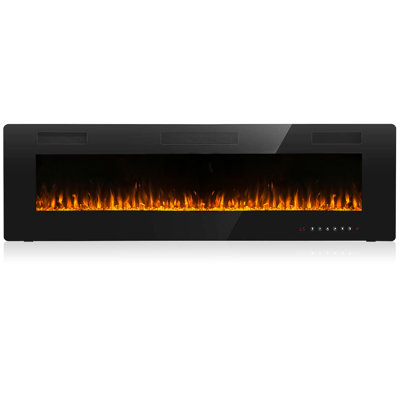 Orren Ellis Aishe Recessed Wall Mounted Electric Fireplace  Size: 18.11" H x 50" W x 3.86" D