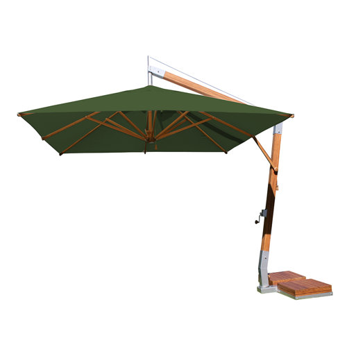 Yadira 3m Square Cantilever Parasol Freeport Park Fabric Colour: Forest Green