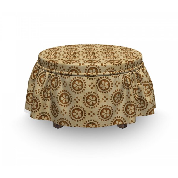 Repeating Circles Petals Ottoman Slipcover (Set Of 2) By East Urban Home
