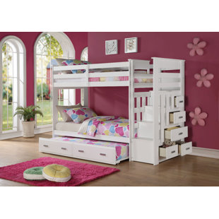 Stairway Trundle Bunk Loft Beds You Ll Love Wayfair Glane Wooden Twin Over Bunk Bed With Trundle