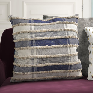 navy blue plaid pillows