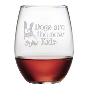 Dogs Are The New Kids Stemless Wine Glass (Set of 4)