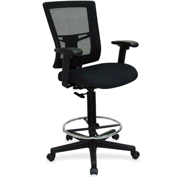 Breathable Mid-Back Mesh Drafting Chair by Lorell