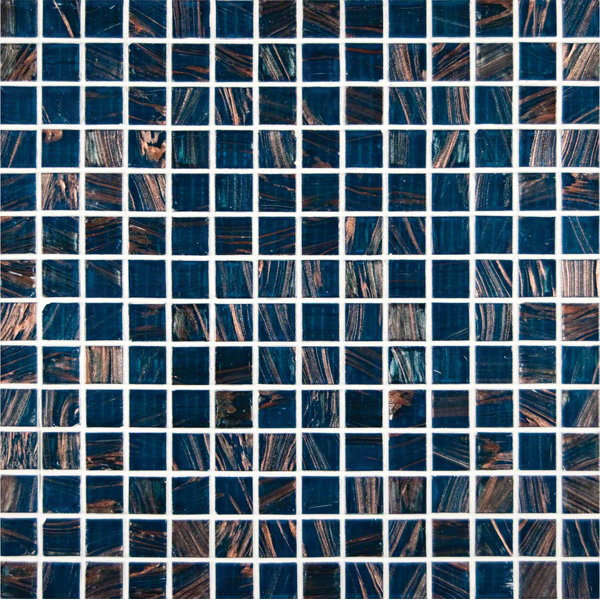 0.75'' x 0.75'' Glass Mosaic Tile in Blue Iridescent by MSI