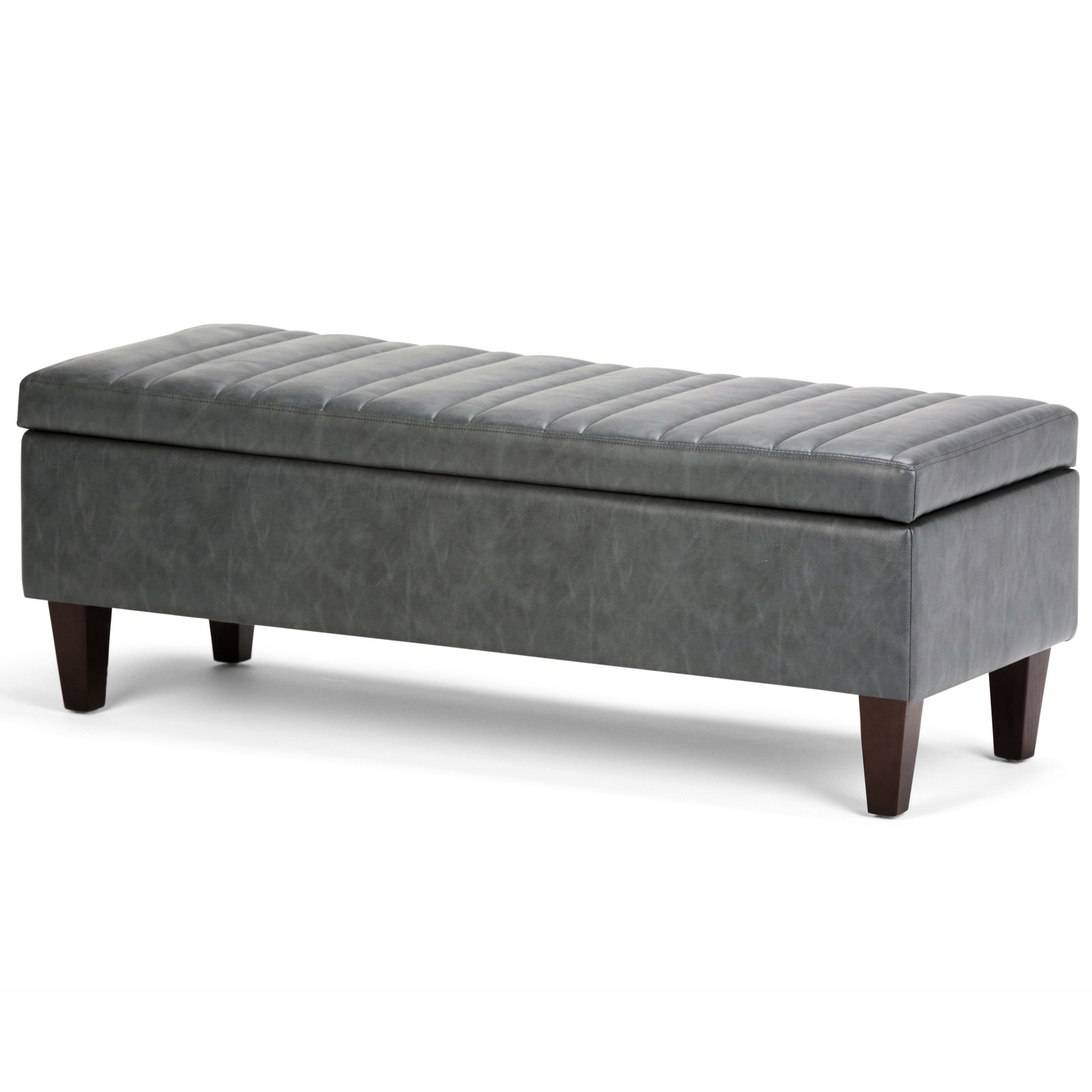 Millwood Pines Laforce Faux Leather Storage Bench Reviews Wayfair Laforce Faux Leather Storage Bench