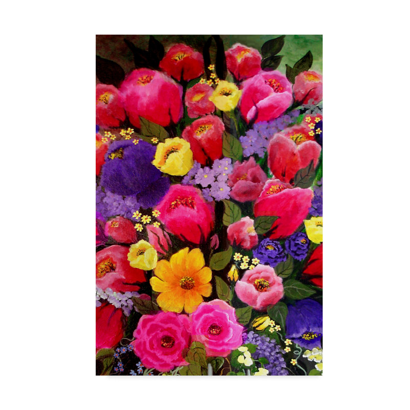 Winston Porter Pink Spring Flowers Acrylic Painting Print On