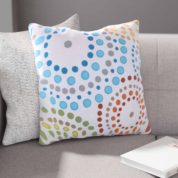 Ebern Designs Linares Bright Blue Lime Burnt Orange Outdoor Throw