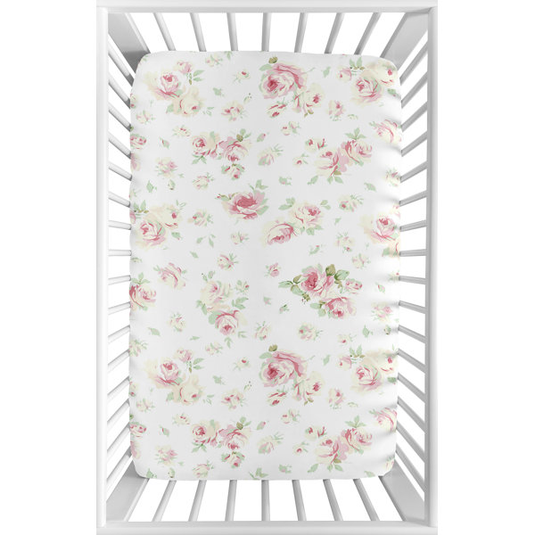 Sweet Jojo Designs Riley S Roses Floral Print Fitted Mini Crib