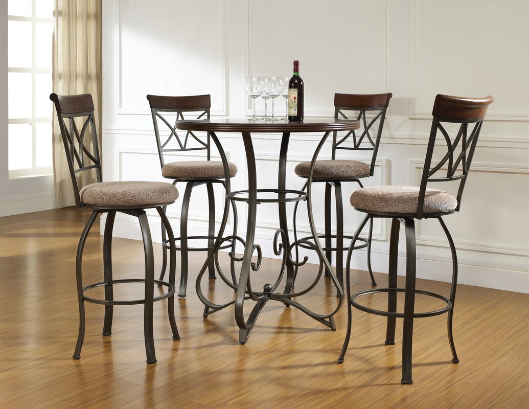 Andover Mills Steele 5 Piece Pub Table Set Reviews Wayfair   Steele 5 Piece Pub Table Set 