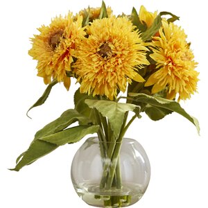 Golden Sunflower Arrangement in Vase