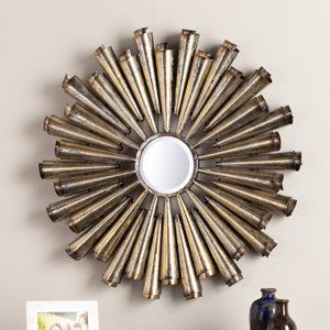 Galvanized Silver and Gold Decorative Wall Mirror