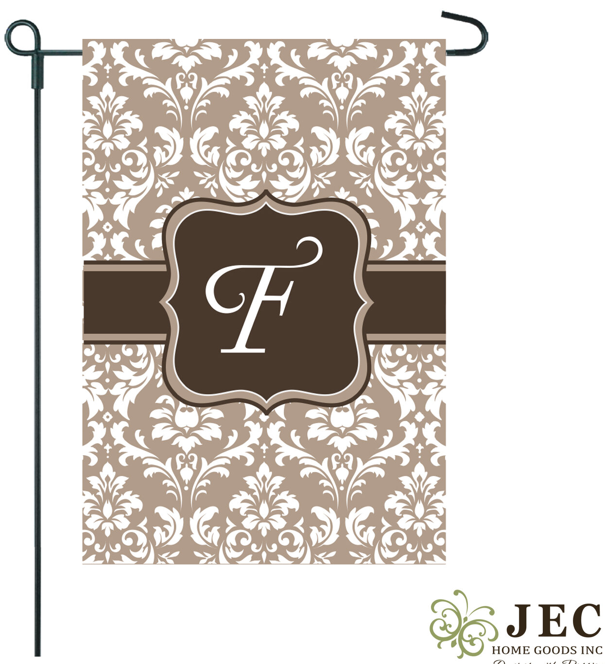 Jec Home Goods Damask Monogram 2 Sided Polyester 18 X 13 In Garden Flag Wayfair