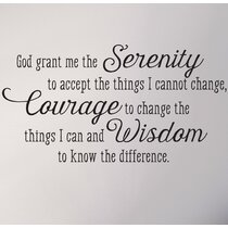 SERENITY PRAYER Home Bedroom Vinyl Wall Decal Lettering Saying Words 16/" x 8/"
