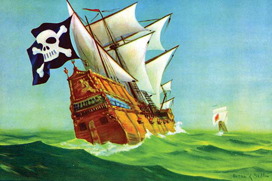 Buyenlarge Pirate Ship By Anton K Skillin Painting Print Wayfair