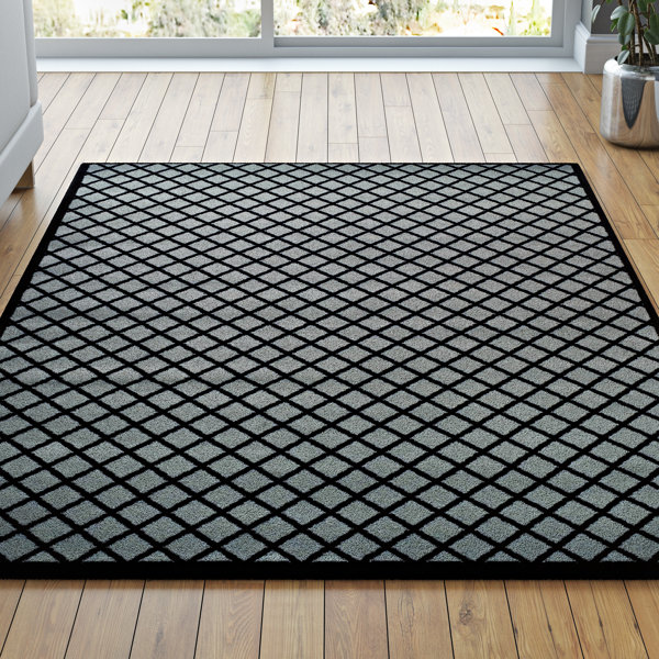 Cindi Gray/Black Area Rug by Orren Ellis