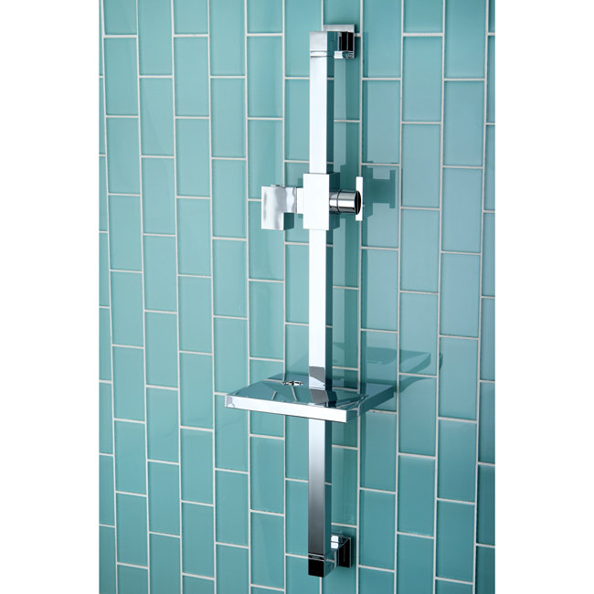 Kingston Br Claremont 23 6 Square Shower Slide Bar With Soap Claremont 23 6 Square Shower Slide Bar With Soap Dish