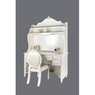 Citlali Desk With Hutch And Chair Set by House of Hampton Cheap