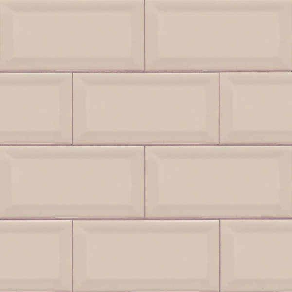 Almond Glossy 3 x 6 Ceramic Subway Tile in Beige by MSI