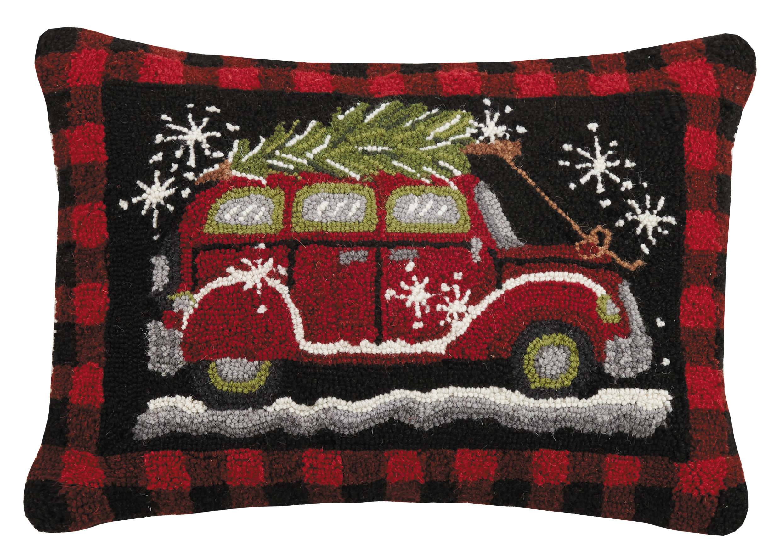 The Holiday Aisle Massie Holiday Plaid Car Wool Lumbar Pillow