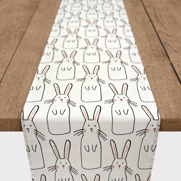 Gandara Cute Rabbit Cotton Table Runner by Ivy Bronx