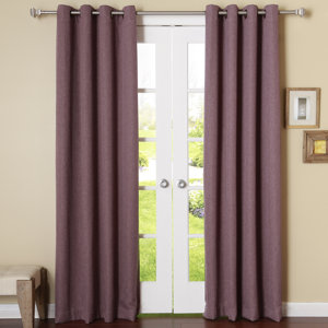 Zuma Linen Solid Semi-Sheer Thermal Grommet Curtain Panel (Set of 2)