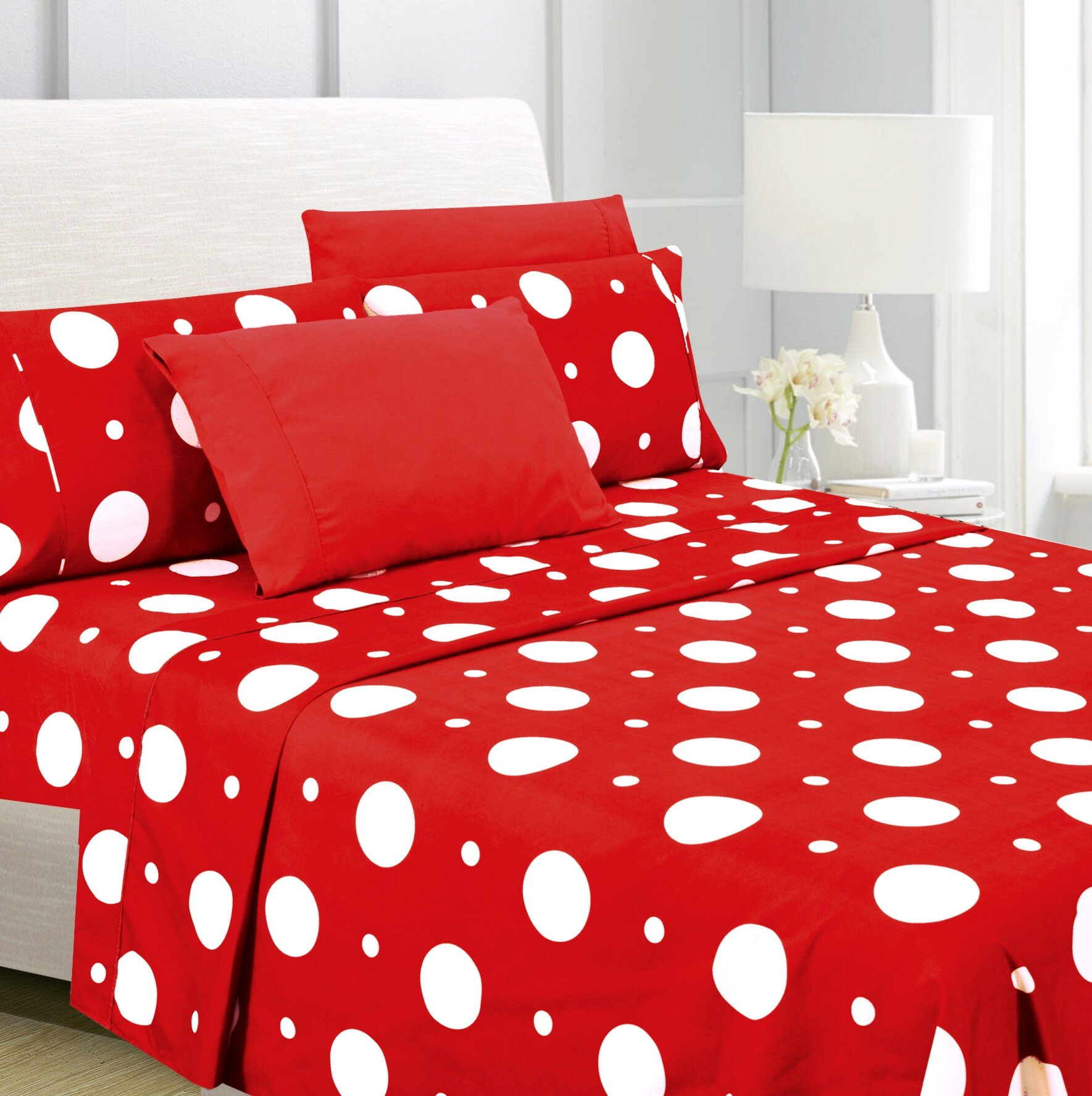 Latitude Run Sabion Premium Polka Dot Sheet Set Reviews Wayfair