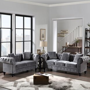 2 Pieces Tufted Velvet Upholstered Loveseat And  3 Seat Sofa by House of Hampton®