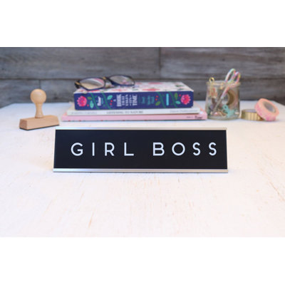 Personalized Desk Plate Office Sign Stamp Out Inc Holder Color Silver Holder Sign Color Black Sign