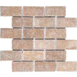 Tumbled Chiaro Brick Mosaics Wayfair Tumbled Brick 2 X 4 Stone Mosaic Tile In Noce