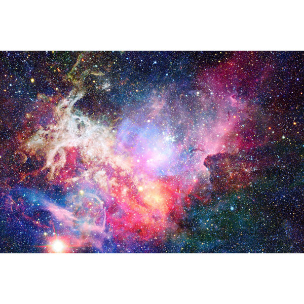 Ebern Designs Honora Removable Nebula Space Watercolor Galaxy 7 92 L X 150 W Peel And Stick Wallpaper Roll Wayfair