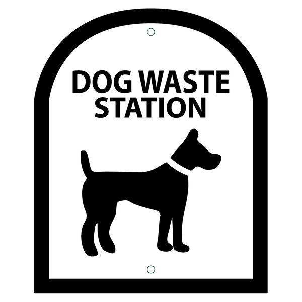 Arch Symbol Dog Waste Station Sign by Zero Waste USA