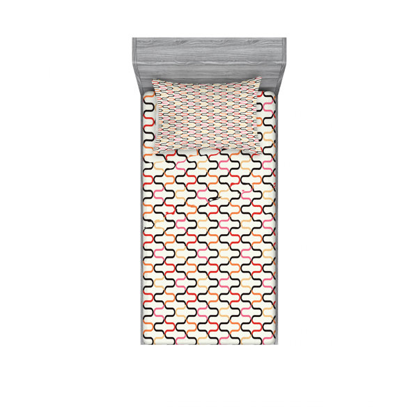 East Urban Home Textured Trippy 60s Fashion Hippie Composition